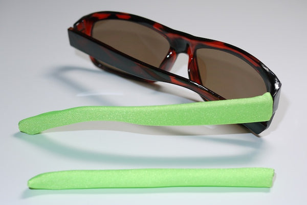 Lime Green Templesox eyewear sleeve temple arm covers for sunglasses or eyeglasses.