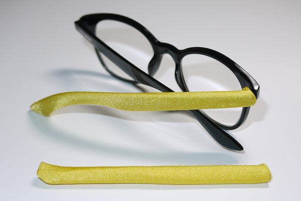 Yellow Bananas Templesox eyewear sleeve temple arm covers for sunglasses or eyeglasses.