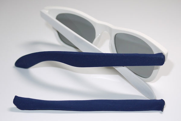 Navy Blue Templesox eyewear sleeve temple arm covers for sunglasses or eyeglasses.
