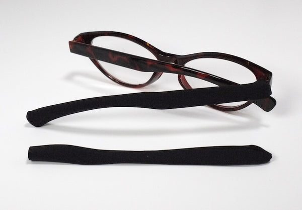 Classic Black Templesox eyewear sleeve temple arm covers for sunglasses or eyeglasses.