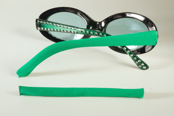 Spearmint Templesox eyewear sleeve temple arm covers.