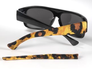 large leopard Templesox eyewear sleeve temple arm covers.
