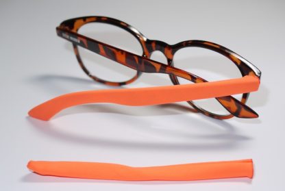 Orange Templesox eyewear sleeve temple arm covers for sunglasses or eyeglasses.