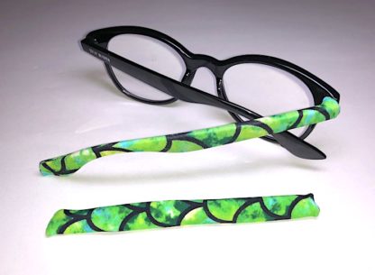Green Mermaid Templesox eyewear sleeve temple arm covers for sunglasses or eyeglasses.