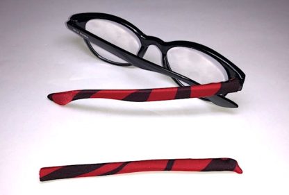Red Zebra Templesox eyewear sleeve temple arm covers for sunglasses or eyeglasses.