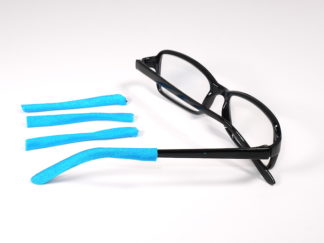 Blue Soft Tip temple covers By Templesox for eyeglasses or sunglasses.