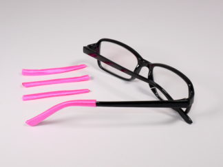 Pink Soft Tip temple covers By Templesox for eyeglasses or sunglasses.