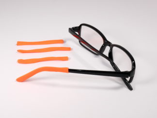 Orange Soft Tip temple covers By Templesox for eyeglasses or sunglasses.